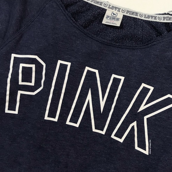Pink Victoria’s Secret Navy White raw edge Sweat - Picture 8 of 8